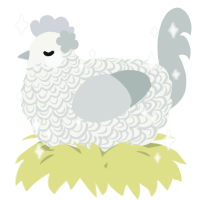A white and silver chicken with a double-lace pattern