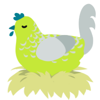 Lime Ginger Slushy, a lime and silver chicken with a half-lace pattern