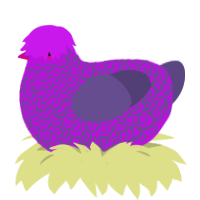A amethyst and overcast chicken with a double-lace pattern