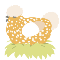 Popcorn, a honey and cream chicken with a speckle pattern