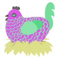 Uv Light, a orchid and spring chicken with a lace pattern