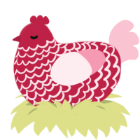 Spicy Candy Cane, a crimson and rose chicken with a lace pattern