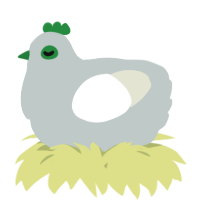 A silver and white chicken