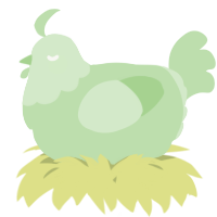 A gluppy chicken with a head pattern