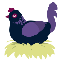 A tumblr and overcast chicken with a neck-speckle pattern