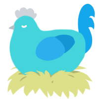 A aqua and sky chicken