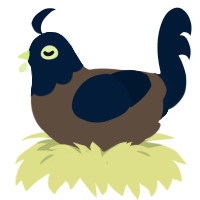 A bark and tumblr chicken with a head pattern