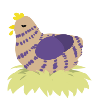A beige and overcast chicken with a bar pattern