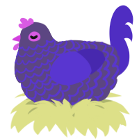 A overcast and indigo chicken with a lace pattern