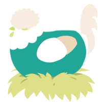 A turquoise and cream chicken with a head pattern