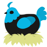 A sable and cerulean chicken with a head pattern