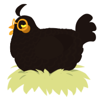 Wynne, a sable chicken with a lace pattern