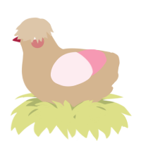 A beige and rose chicken