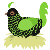 Monster Energy, a black and grass chicken with a lace pattern