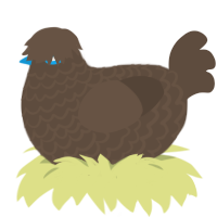 Ominous Turd, a bark chicken with a lace pattern