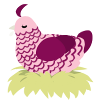 A rose and wine chicken with a lace pattern