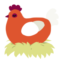 A vermilion and white chicken