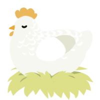 Angel, a white chicken with a half-lace pattern