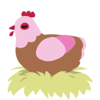 neapolitan, a brown and pink chicken with a head pattern
