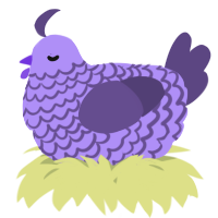 A lilac and overcast chicken with a lace pattern