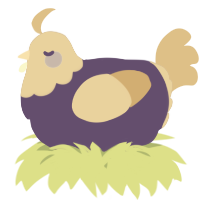 A overcast and beige chicken with a head pattern