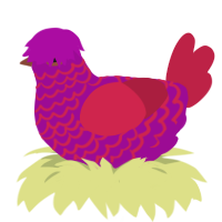 Grape Wine, a plum and crimson chicken with a lace pattern