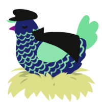 A navy and spring chicken with a lace pattern