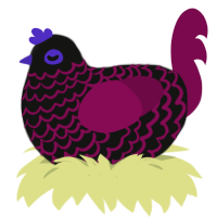 dim and uneasy, a black and wine chicken with a lace pattern