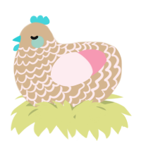 A beige and rose chicken with a lace pattern