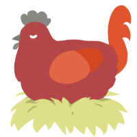 A red and vermilion chicken