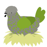 (unnamed), a ash and chartreuse chicken with a speckle pattern