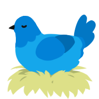 A sky and sapphire chicken with a head pattern