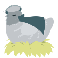A silver chicken with a half-bar pattern