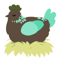 A bark and mint chicken with a neck-speckle pattern