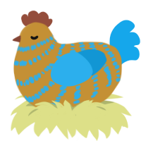 Cordon Bleu, a gold and sky chicken with a bar pattern