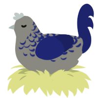 Midnight Flower, a ash and navy chicken with a half-lace pattern