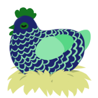 A navy and spring chicken with a lace pattern