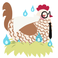 Doctor Evil, a cream and brown chicken with a lace pattern