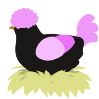 A sable and lavender chicken