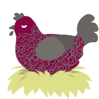 (unnamed), a maroon and grey chicken with a double-lace pattern