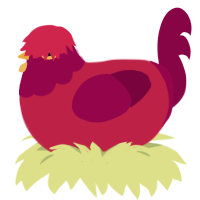 (unnamed), a crimson and maroon chicken with a head pattern