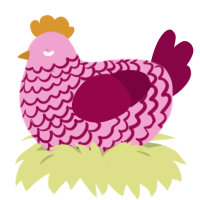 briar beauty, a pink and maroon chicken with a lace pattern
