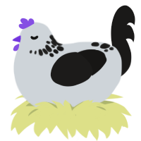 A mist and sable chicken with a neck-speckle pattern