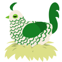 A cream and leaf chicken with a lace pattern