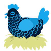 A tumblr and sky chicken with a lace pattern