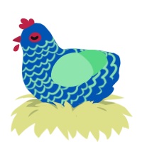 Relish, a ultramarine and spring chicken with a lace pattern