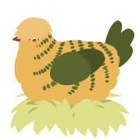 A honey and olive chicken with a half-bar pattern