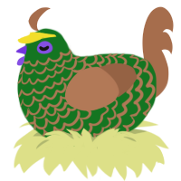 Rainforest Cafe, a leaf and brown chicken with a lace pattern