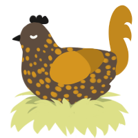 Caramel Nougat, a bark and ochre chicken with a speckle pattern