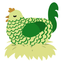 A lemon and leaf chicken with a lace pattern